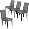 Yaheetech Set of 4 Dining Chairs Faux Leather High Back