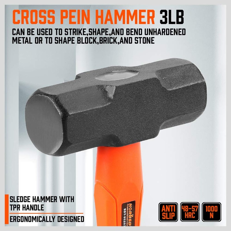 HORUSDY 5-Piece Hammer Set, 16oz and 32oz Ball Pein Hammers,