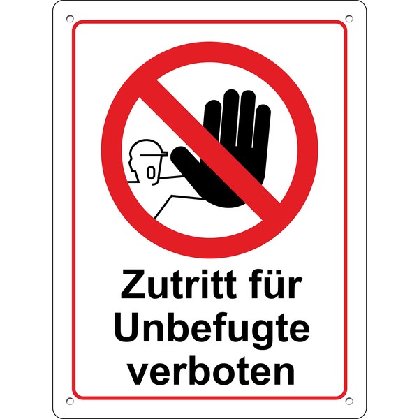 Pubblimania Zutritt für Unbefugte verboten Sign 30 x 20 cm