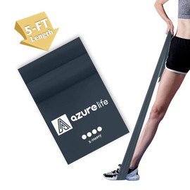 A AZURELIFE Bandas de resistencia individuales, bandas elásticas profesionales sin látex, bandas elásticas de 5 pies de largo para entrenamiento de PT, yoga, pilates, rehabilitación, en casa o en el gimnasio