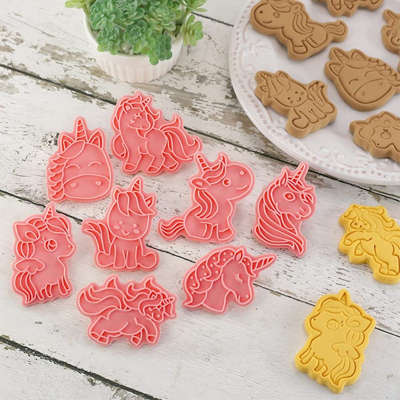 Unicorn Cookie Cutter Set, 8 Pieces Children's Cookie Cutters, Animals,
