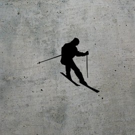 Decal Stickers of Ski (Black) (Set of 2) Premium Waterproof Vinyl Decal Stickers for Laptop Phone Accessory Helmet Car Window Mug Tuber Cup Door Wall Decoration - ANDstice46790BL