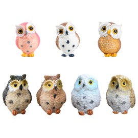 Miniature Owl Decorative Figurines 7 Pcs Mini Owls Fairy Garden Figurines Moss Landscape Garden Decoration Bonsai Crafts Home Decor Ornaments