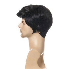 AIXXCUVQ Dress To Impress Black Mens Short Wig For Role-playing Wigs Can Be Easily Adjusted To Fit Different Head Sizes High