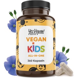 Children's Vitamins All-in-One (360 Capsules = Annual Supply) Vitamin B12+D3+K2+B2+B6+B9 Folic Acid + Zinc + Iron + Selenium + Sodium + Potassium + Iodine - Vitamins Children - Multivitamin Child