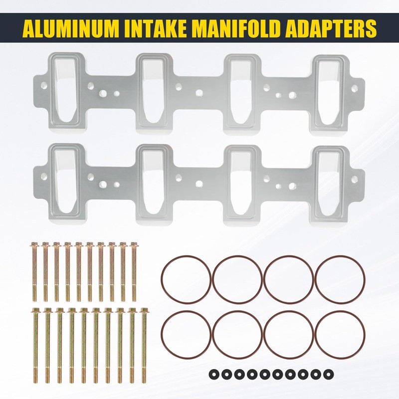 Rectangle Intake Manifold Adapter Plates Compatible with LS1 Cathedral Port