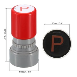 PATIKIL Letter Stamps Self Inking, 2 Pack Character P Alphabet Teacher Stamp Initial Stamp Mini Ink Stamp for Class Notebook Scrapbooking DIY Craft, Red Ink