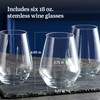 Libbey Signature Greenwich Stemless Wine Glasses, 18-Ounce, Set of 6,