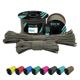 EdcX 2 mm Nylon Paracord 275 (15, 30, 50 and 100 m) - 100% Nylon Rope, 3-Strand Cord, Nylon Cord 2 mm in Many Colours (Dark Grey, 15 m)