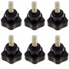 YXQ M6 Star Hand Knobs Tightening Screw Male Thread Stud Clamping Handle Grip Plastic Black Cap M6x10mm Thread 30mm Dia Base Head Black Plastic (6Pcs)