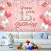 Happy 15th Birthday Banner Rose Gold 1.1 x 1.8m Happy