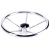 Amarine-made13-1/2 Inch 5-Spoke Destroyer Style Stainless Boat Steering Wheel