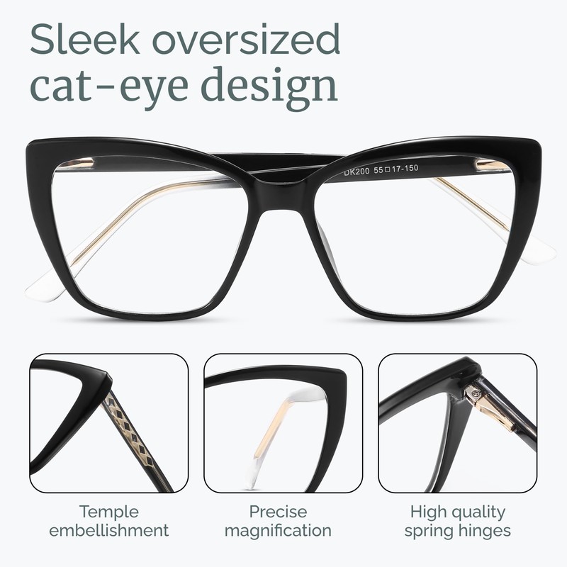 CCVOO Reading glasses black