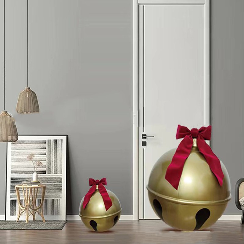 Inflatable Christmas Ball Bell Gaint Ornament with Red Bowknot PVC