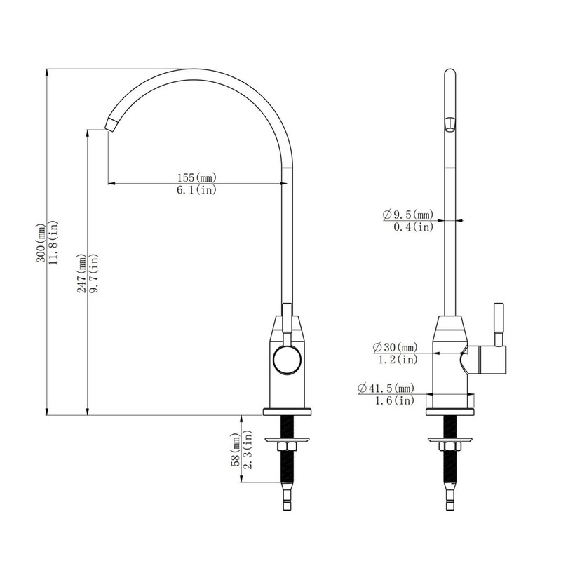 Genpe Reverse Osmosis Drinking Water Filter Tap Bar Sink Filtered