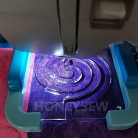 HONEYSEW Free Motion Quilting Template Series Q5 Rulers with Quilting Frame (2quilting Frame+Swirl Template)