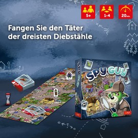Trefl 02404 Cooperative Detective Game, Family Board Game, Search Evidence and Catch Criminals, Giant Game Board with City, Family Game for Adults and Children from 5 Years Game, Spy Guy