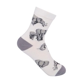 FUNATIC Elephant Socks for Kids Ages 7-10, One Size Fits Most | Nature Lover Gift Idea with Wildlife Theme | Zoo Animal Design Toddler Apparel | Cute Holiday Adventure Party Day Outdoor Attire Present