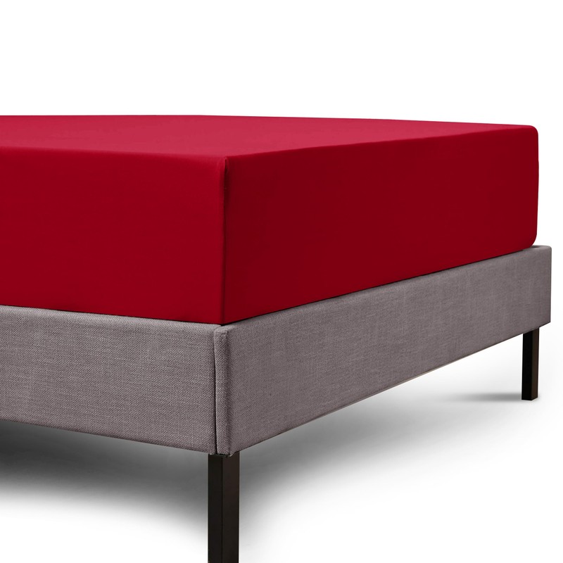 AMEHA Double Fitted Sheet - Red Bed Sheets Extra Deep