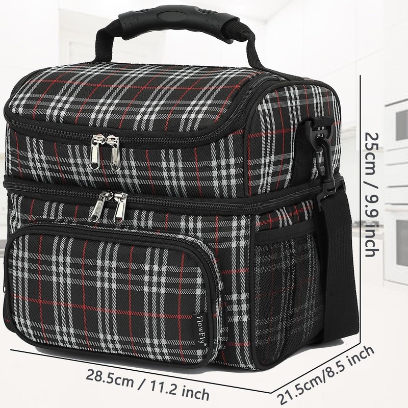 FlowFly Double Layer Cooler Insulated Lunch Bag Adult Lunch Box