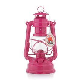 Feuerhand Outdoor Kerosene Fuel Lantern, German Made Weather Resistant Baby Special 276 Galvanized Hurricane Lamp for Camping or Patio, 10 Inches, Telemagenta