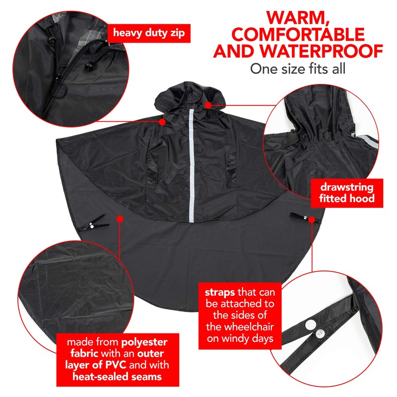 Bramble - Waterproof Wheelchair Poncho Cover Full Body Coverage, Windproof