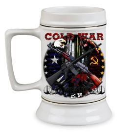 Stay Frosty Enterprises Cold War Veteran US Vs Russian Veteran 28 oz Ceramic Beer Drinking Stein