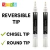 NIMNIK White Chalk Markers for Blackboards - 6mm Reversible Nib