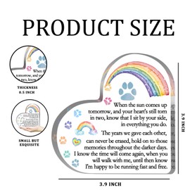 Rainbow Bridge Pet Memorial Gifts, Cat & Dog Passing Away Remembrance Keepsake for Desk or Shelf, Loss of Pet Sympathy Condolences Acrylic Decorations