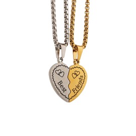 Scddboy - Collar para 2 collares de mejor amigo, collares de pareja para ella, colgantes de corazón roto, Acero inoxidable, corazón roto