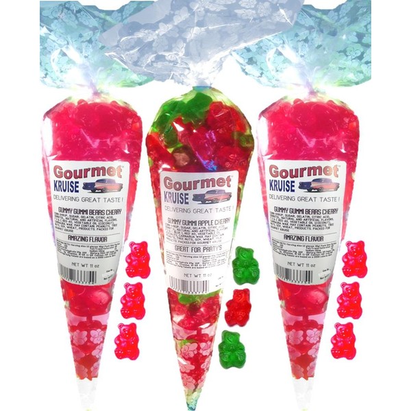 Red Gummy Bears (2) Wild Cherry (1) Green Apple Wild