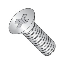 #8-32 x 2 1/4" Machine Screws, Stainless Steel 18-8, Flat Head, Phillips Drive, Full Thread, Metric Grade A2, Plain Finish (Quantity: 1000 pcs)