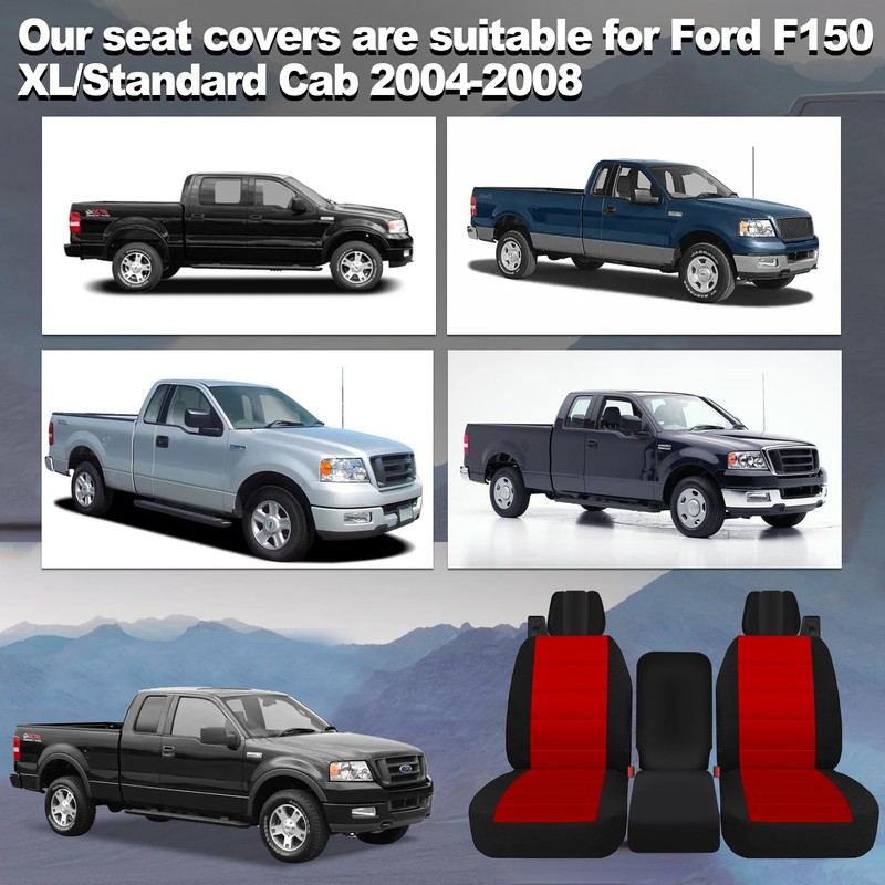 runfider Front 40/20/40 Oxford Cloth Seat Covers for Ford F150