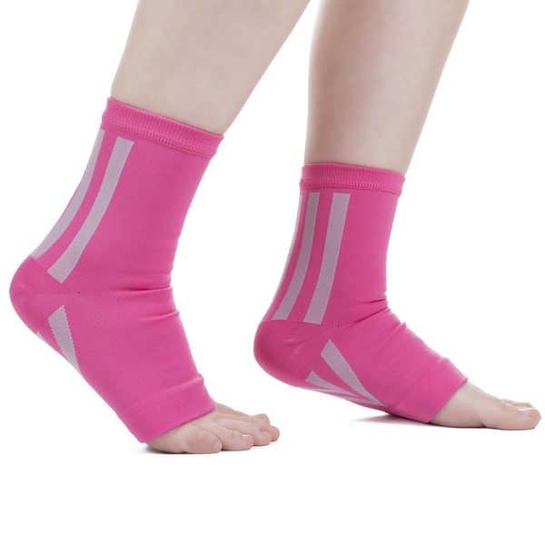 Foot Compression Sleeves One Pair Large/X-Large Pink by Bluestone