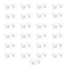 ZYCLANYANG Clear Square Double-Sided Tape Hook, Waterproof Power Outlet, Photo Frame, Trash Can Self-Adhesive Hook Living Room, Bedroom, Computer Room and Office (15)