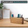 Bivvclaz Pencil Pen Holder for Desk, Acacia Wood Office Desk