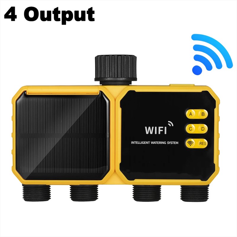 Solar WiFi Irrigation Timer for Garden Watering – 2-Outlet Smart