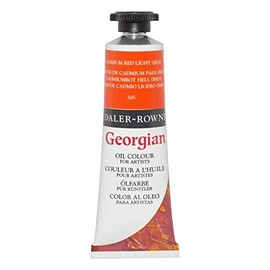 Daler-Rowney Georgian Oil Paint Cadmium Red Light Hue 38ml Tube - Art Paints for Canvas Paper and More - Oil Painting Supplies for Artists and Students - High Quality Artist Oil Paint for Any Skill Set