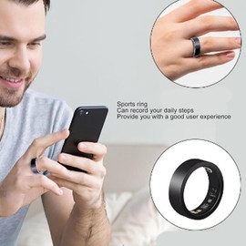 Health Care Smart Rings Sports Ring Fitness Tracker Intelligent Sleep Monitoring Step Body Temperature Monitor Shake to Take Photos IPX8 Waterproof with 350mAh Charging Case