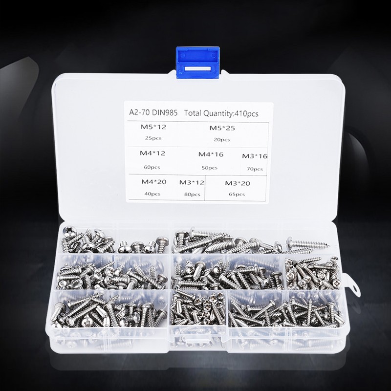 410PCs Self Tapping Screw Hardware Mixed Set Mini Power Tool