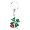 BOOMTOP Key Ring Lucky Charm Clover Ladybird Four Leaf Clover