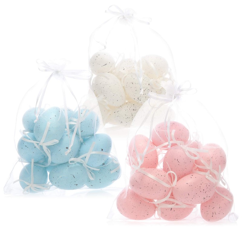 com-four® Hanging Easter Eggs - Easter Decoration with Natural Pattern