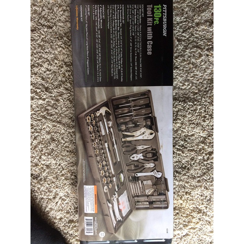 Pittsburgh 130 Piece Tool Kit with Case