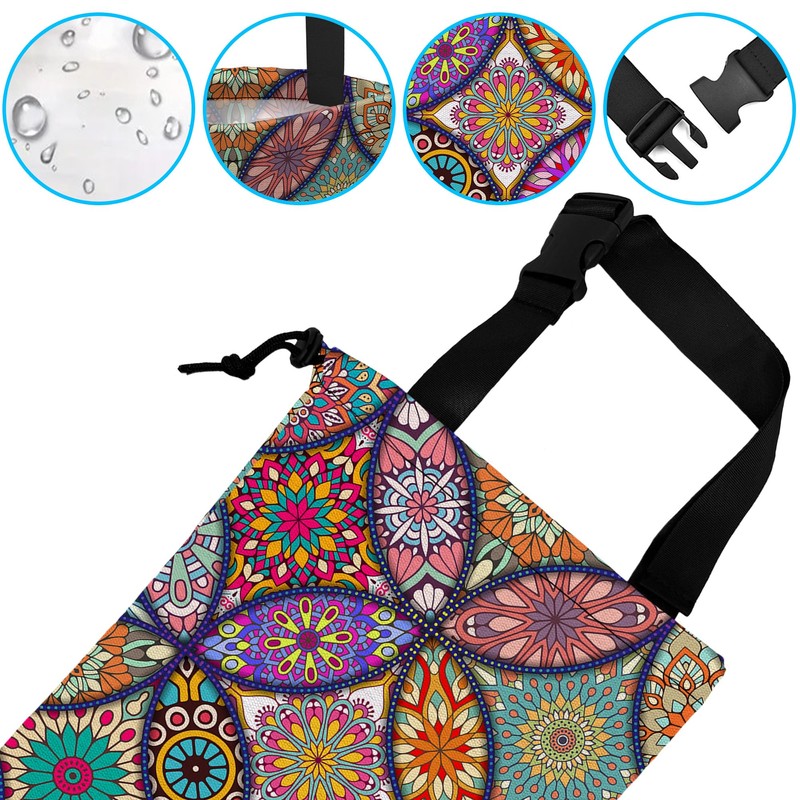 ghatobty Car Trash Bag Hanging Mandala Flower Car Trash Can