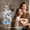 YONFQE Shark Necklace S925 Sterling Silver Marine Animals Pendant Ocean