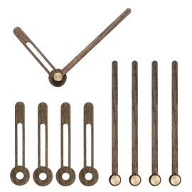 sourcing map 5 Set Wooden Clock Hands Only,Walnut Wood Clock Hands Clock Kit for Clock DIY Repair Part Replacement Fit for 10 Inch Wall Clock, 3.5 Inches