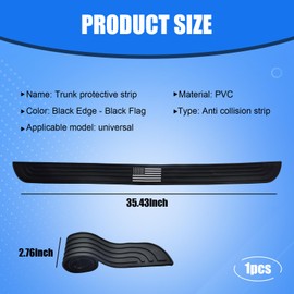 ZBGUN 1 PC Car Rear Bumper Protective Strips, 35.4" x 2.75" Black Border Door Sill Trunk Anti-Scratch Guard, Non-Slip Rubber Trim Protector, Universal Accessories for Most Cars (Black #American Flag)