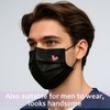 50 Pack Black Disposable Face Masks for Adults - Cute