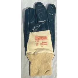 Ansell 12- CHEMICAL RESISTANT FULLY NITRILE COATED PROTECTIVE SAFETY WORK GLOVES LARGE