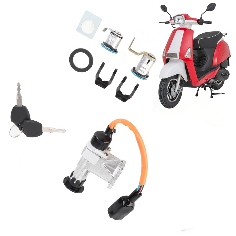 Ignition Switch Assembly Stainless Steel for Chinese GY6 Electric Scooter